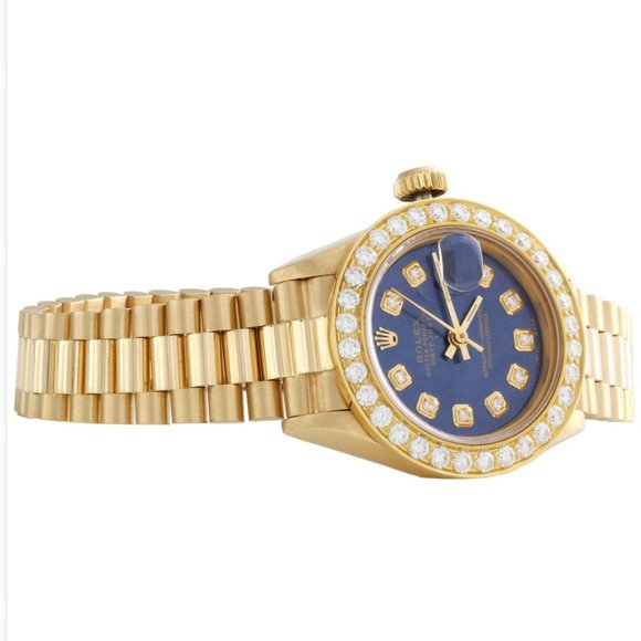 Stunning! Rolex Ladies President 18k VS Diamond Bezel Watch! main image 5